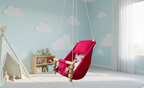 Luxury Baby Indoor Hanging Swing Seat with Wooden Bead Support