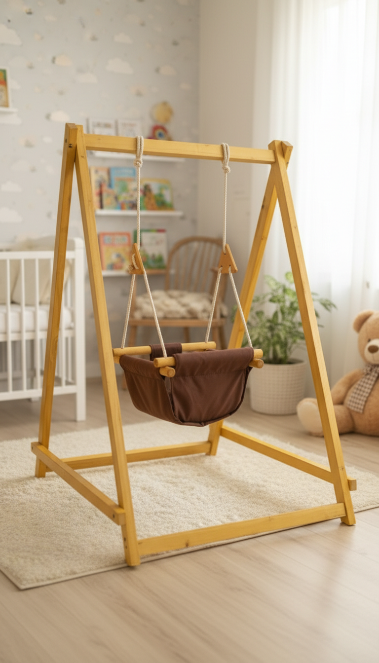 Baby Littlesoul Wooden Baby Play Swing | Fun & Safe Jhoola