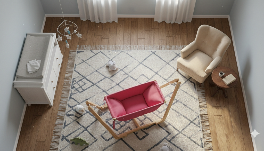 Premium Wooden Baby Cradle with Stand – Comfortable Infant Hammock Swing for Newborns