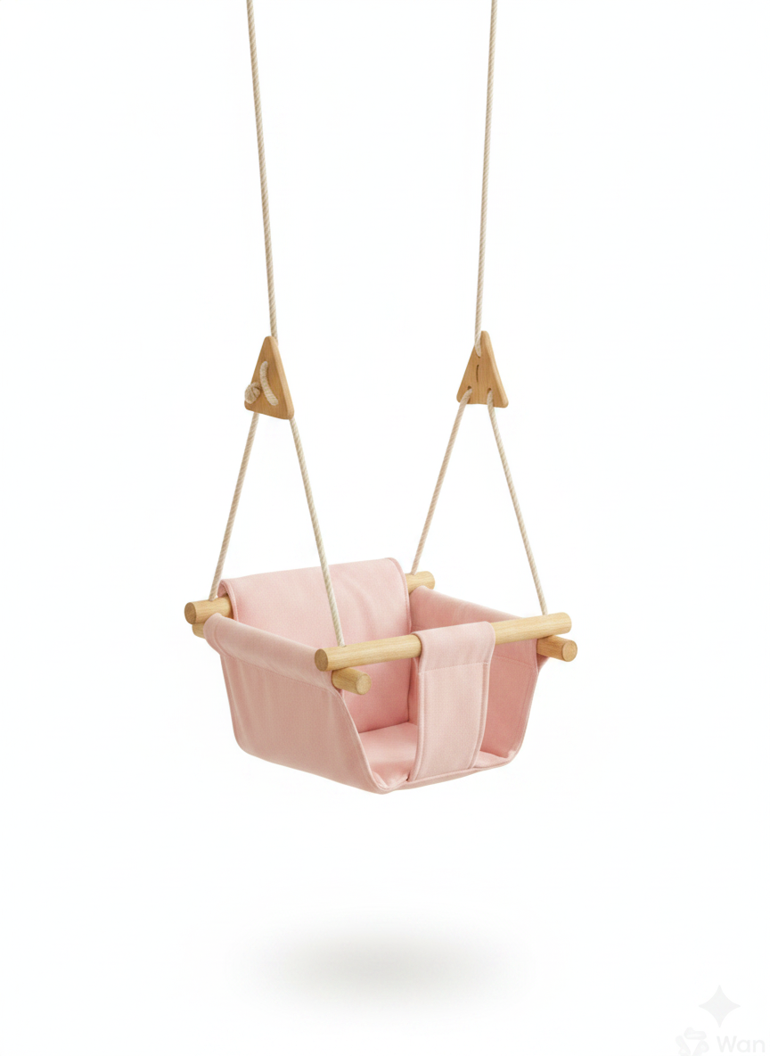 Luxury Baby Indoor Hanging Swing Seat with Wooden Bead Support