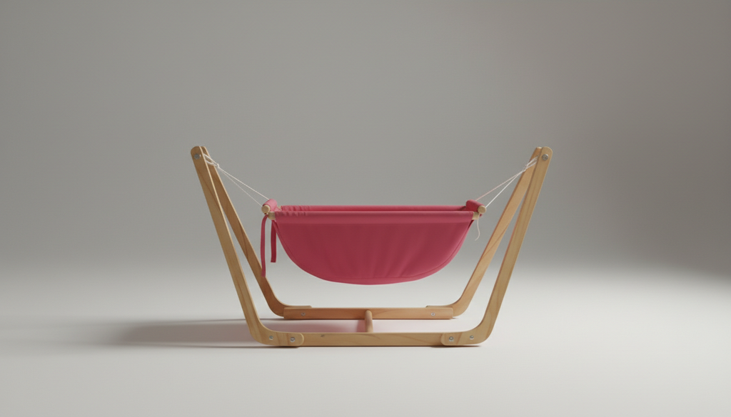 Premium Wooden Baby Cradle with Stand – Comfortable Infant Hammock Swing for Newborns