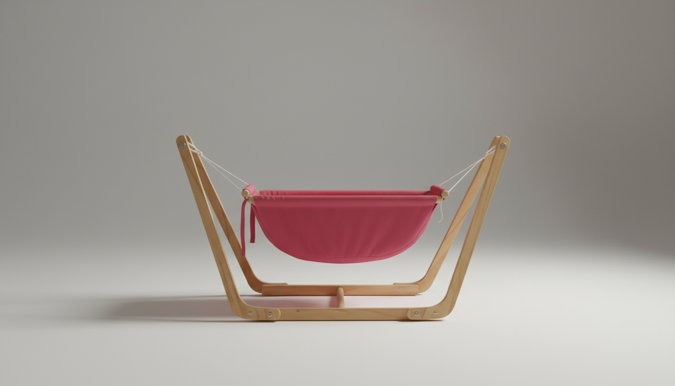 Premium Wooden Baby Cradle with Stand – Comfortable Infant Hammock Swing for Newborns