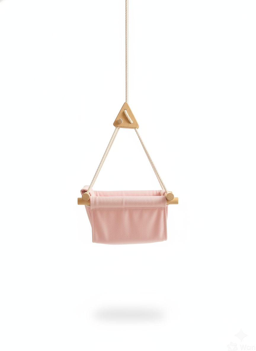 Luxury Baby Indoor Hanging Swing Seat with Wooden Bead Support
