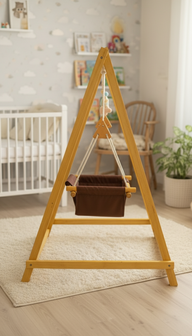 Baby Littlesoul Wooden Baby Play Swing | Fun & Safe Jhoola