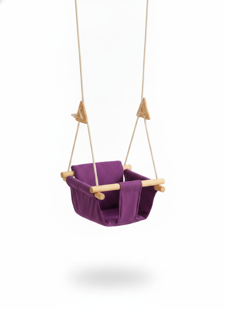 Luxury Baby Indoor Hanging Swing Seat with Wooden Bead Support